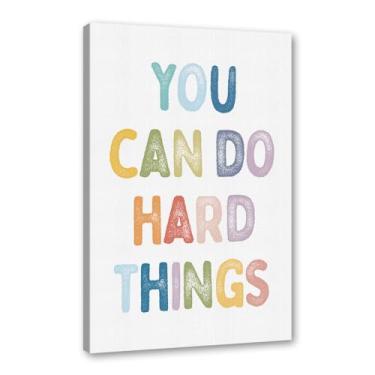 Imagem de Pôster em tela Positive Affirmations Growth Mindset Feelings Wall Art Kids Mental Health Therapy Pictures Playroom Classroom Decor Educational Prints (SKU4,12 x 45,7 cm = (30 x 45 cm), emoldurado