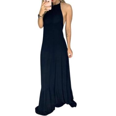 Imagem de Vestido Longo Frente Única Forrado Decotado Festa Casamento Formatura 