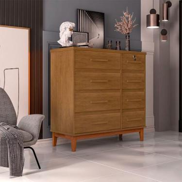 Imagem de Cômoda para Quarto 8 Gavetas Detroit Amêndoa - CONFFORRT CASA