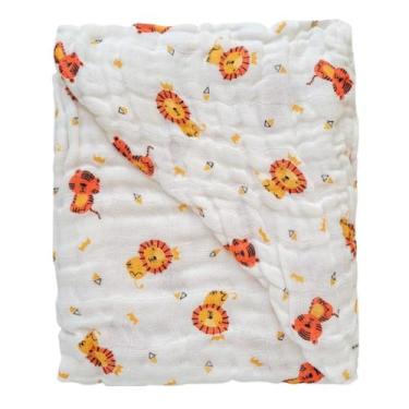 Imagem de Toalha Fralda Babê Soft com Capuz Banho Criança Menino Menina Algodão 