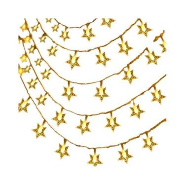 Imagem de Luzes De Natal Em Cordão Com Estrelas, Alimentadas Por Bateria, Decora