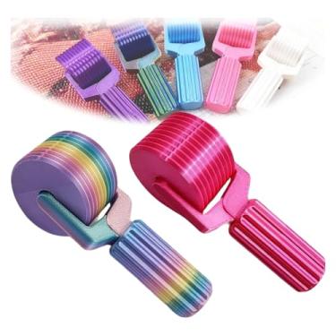 Imagem de ANIS·KEAAR 2 rolos de pintura de diamante, rolo de arte de diamante com rolo manual de fácil aderência, ferramenta de artesanato DIY para acessórios de bordado de strass