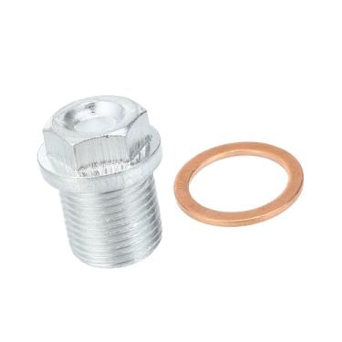 Imagem de REPAIROCK Parafuso de bujão de drenagem de óleo de motor de aço M18x1.5 com anel de vedação para Volvo XC60 XC90 S90 S70 C70 para Ford Focus Silver Tone Auto Peças de Reposição