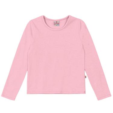 Imagem de Blusa Básica Infantil Menina Cotton Rosa Clara Brandili-Feminino