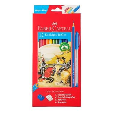 Imagem de Lápis de Cor Ecolápis 120112+2AR 12 Cores - Faber Castell - Tendtudo