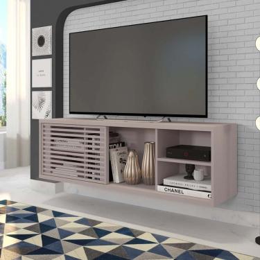 Imagem de Rack Suspenso Para Tv Até 55 Polegadas 136cm Em Bp Porta Ripada Multiverso Espresso Móveis Cacao Bp