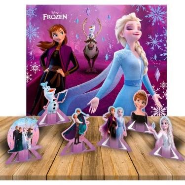 Imagem de Kit festa completo decoração Frozen Anivers Display + Painel - Regina 