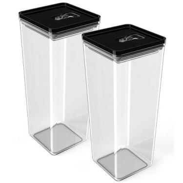 Imagem de Kit Pote Mantimento Hermético 2 Peças de 2,5L Organizador Multiuso Coz