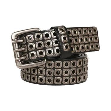 Imagem de Cinto De Couro Genuíno Masculino Estilo Cowboy Com Rebites De Metal Pa