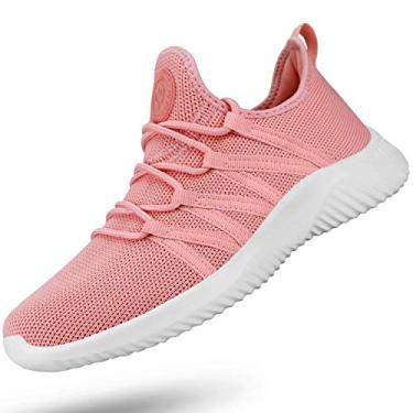 Imagem de Feethit Tênis de corrida feminino, tênis de caminhada, sem cadarço, leve, para treino, trabalho, viagem, atlético, Branco, 34