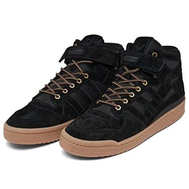 Imagem de adidas Tênis infantil unissex Forum Mid, Core Black/Core Black/Gum 3, 7 US Big Kid