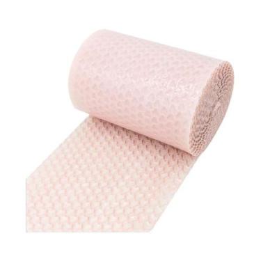 Imagem de Plástico Bolha Em Forma De Coração Rosa E Azul 20cmx5 Metros Embalagem