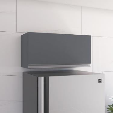 Imagem de Armário Cozinha Aéreo Geladeira 60cm Basculante Leticia Cinza A01 - D'Rossi