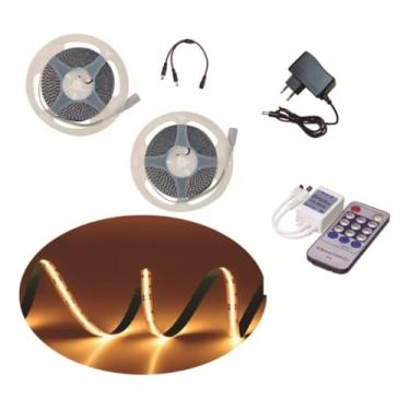 Imagem de Fita de Led COB 10 metros Branco Quente PREMIUM 320 LEDS por metro + Dimmer + Fonte 12v