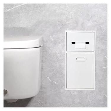 Imagem de Prateleira de nicho de chuveiro de aço inoxidável - Armazenamento de banheiro embutido à prova d'água para artigos de higiene pessoal, xampu e papel higiênico - Design branco moderno, organizador