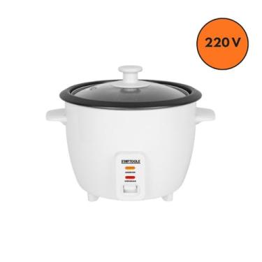 Imagem de Panela de Arroz Elétrica 1,3L 220V Branca Antiaderente com Tampa Prática Ideal para Uso Doméstico