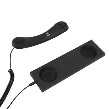 Imagem de Dpofirs Aparelho de Telefone retrô, Tipo C Vintage Com Fio Plug-in Receptor de Telefone Celular Portátil Com Microfone e Alto-falante, Plug and Play, para Telefones, Tablets e Laptops (Preta)