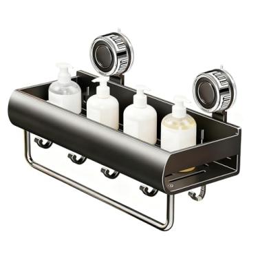 Imagem de Prateleira de chuveiro com sucção | sem perfuração, antiderrapante, prateleiras de sucção para banheiro | para quarto, cozinha, banheiro, dormitório, lavanderia, xampu, sabonete, toalha, lavagem