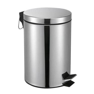 Imagem de Lixeira c Pedal 5 Litros Aço Inoxidável de Cozinha Banheiro - Clink