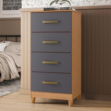 Imagem de Cômoda Mobi 4 Gavetas Freijó-titanium - Móveis Albatroz Freijó-titanium