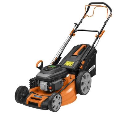 Imagem de Cortador De Grama A Gasolina Tramontina Cct53m Motor 196cc Com Sistema De Tração E Recolhedor Rígido