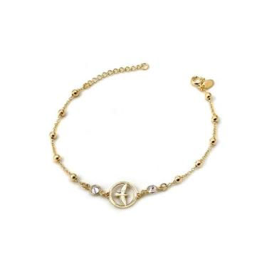 Imagem de Pulseira Espirito Santo e Ponto de Luz Banhada a Ouro 18k - Érica Sant