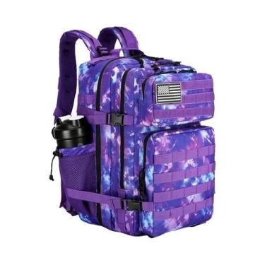 Imagem de Mochila Tática Grande 45L 3P Impermeável Para Caminhadas, Camping E Es