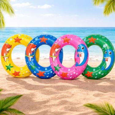 Imagem de Boia Inflável Infantil Fundo do Mar Colorida Divertida 50Cm - - Eco, A