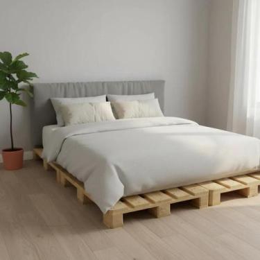 Imagem de Cama de Pallet Queen 200x160x15 cm - Madeira de Pinus - PALLET SP, Ver