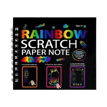 Imagem de Livro De Arte Infantil Com Papel De Raspar Arco-Íris DIY, Cartão Neon 