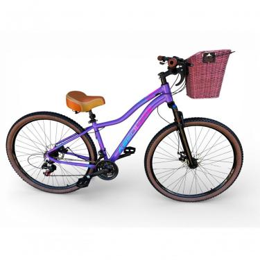 Imagem de Bicicleta Aro 29 Feminina Absolute Hera Retrô Vintage 21v Confortável Cesta Selim 2 Molas Lilas Tamano 15