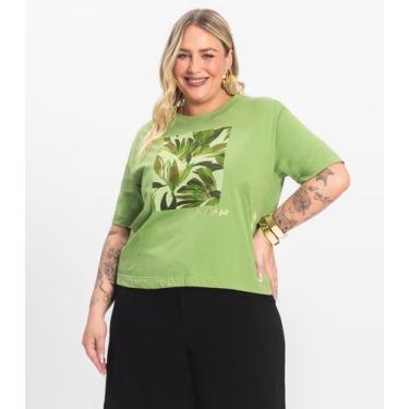 Imagem de Camiseta Manga Curta Plus Size Secret Glam Verde, Plus G2, Verde