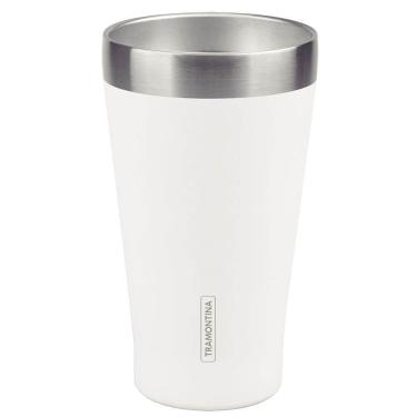 Imagem de Copo Térmico Tramontina Exata Em Aço Inox Com Parede Dupla Branco Sem Tampa 550 Ml 61646510