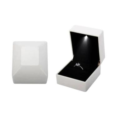 Imagem de Caixa De Anel Com Luz LED Vermelha, Presente Luxuoso Para Proposta De 