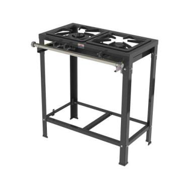 Imagem de Fogão Industrial a Gás 2 Bocas 1 Simples 1 Dupla Espera para Forno PMS