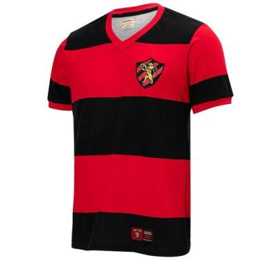 Imagem de Camisa Retrômania Sport Recife 1987 - Adulto, GG, Preto, Vermelho