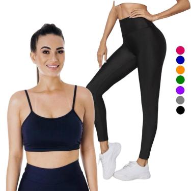 Imagem de KIT conjunto TOP ALÇA FINA bojo + CALÇA leg LEGGING BÁSICA Feminino Academia Corrida 640-Feminino