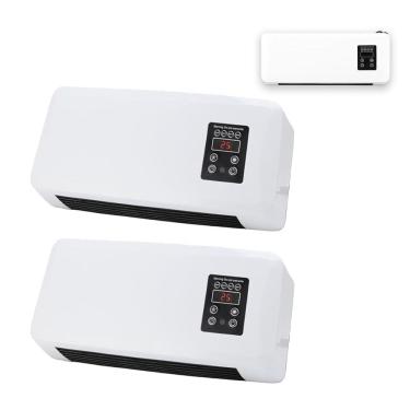 Imagem de Aquecedor Kit 2 Uni Climatizador Ventilador de Parede 3 em 1 Controle Remoto Refrigera Seca Roupa Ajuste de Temperatura