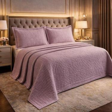 Imagem de Cama Posta King Eternity Colcha Luxo Algodão Bordado 3 Pçs - Jm Enxova