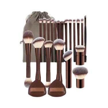 Imagem de Conjunto De 22 Pincéis De Maquiagem Profissionais Com Bolsa De Veludo,