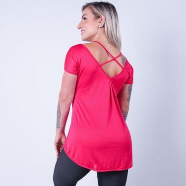 Imagem de Blusa Com Manguinhas Dry Fit Tecido Seca Rápido - Fitmoda, G, Vermelho