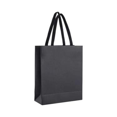 Imagem de Sacola De Papel Kraft Preta Premium Para Casamento, Natal, Festas, Doc