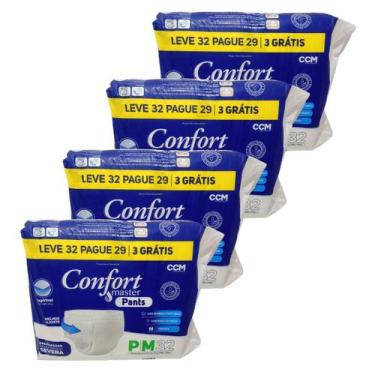 Imagem de Kit 128 Fraldas Geriátrica Confort Master Pants, P-M