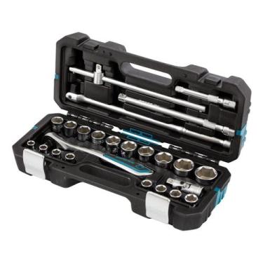 Imagem de Jogo Ferramentas 1/2'' Maleta Plástica Aço CrV Gross 1414755