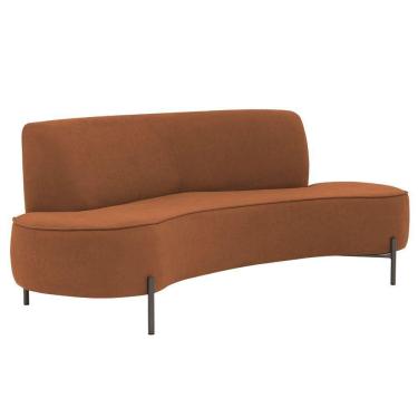 Imagem de Sofá Orgânico 2 Lugares 150cm Argos Pés Titânio Linho Terracota - Nexta Casa