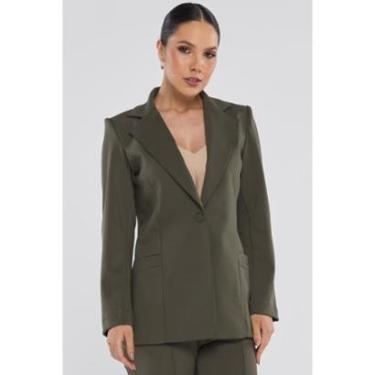Imagem de Blazer PKS Alfaiataria Ponto Roma Verde Militar-Feminino