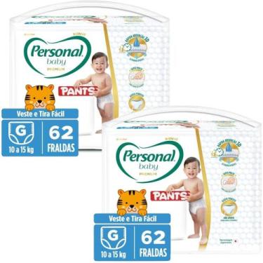 Imagem de KIT 2 PCT Fraldas Personal Baby Premium Pants HIPER Tamanho G 62 Unida