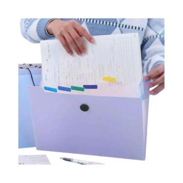 Imagem de Pasta Expansível A4 Com 5 Bolsos, Organizador Portátil De Papel Para M