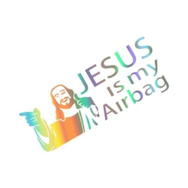Imagem de Adesivo De Vinil Para Carro Com Tema De Jesus É Meu Airbag, Decalques 