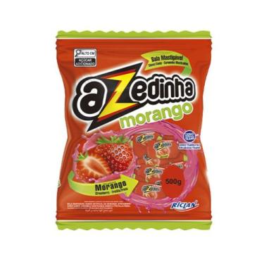 Imagem de Bala Mastigável Morango Azedinha - Riclan 500g